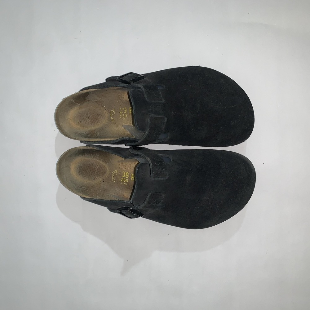 Birkenstock Clog Shoes Womens Size 8 Black Suede Boston Slip On Comfort Casual - Picture 5 of 13